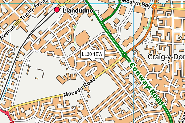 LL30 1EW map - OS VectorMap District (Ordnance Survey)