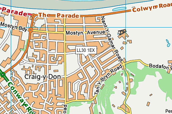 LL30 1EX map - OS VectorMap District (Ordnance Survey)