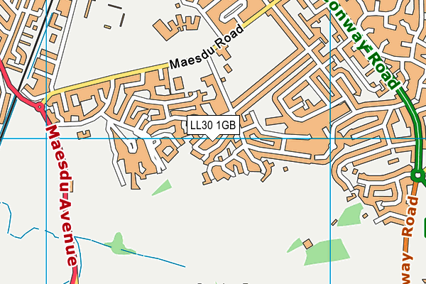 LL30 1GB map - OS VectorMap District (Ordnance Survey)