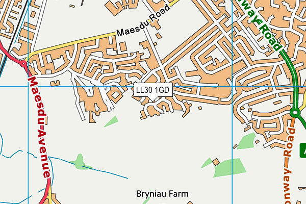 LL30 1GD map - OS VectorMap District (Ordnance Survey)
