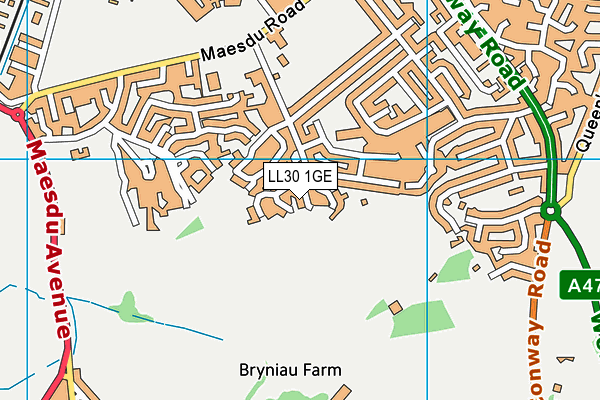 LL30 1GE map - OS VectorMap District (Ordnance Survey)