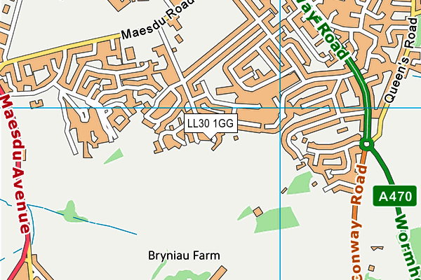 LL30 1GG map - OS VectorMap District (Ordnance Survey)