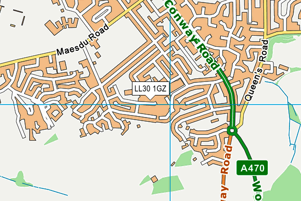 LL30 1GZ map - OS VectorMap District (Ordnance Survey)