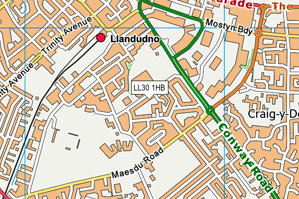 LL30 1HB map - OS VectorMap District (Ordnance Survey)