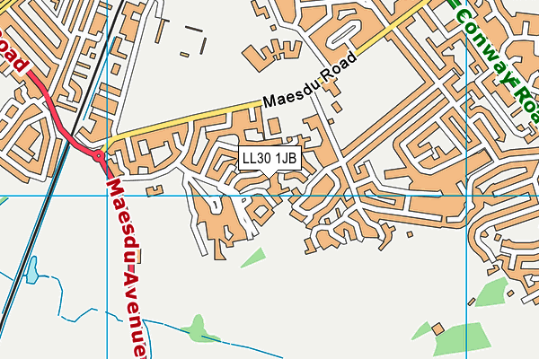 LL30 1JB map - OS VectorMap District (Ordnance Survey)