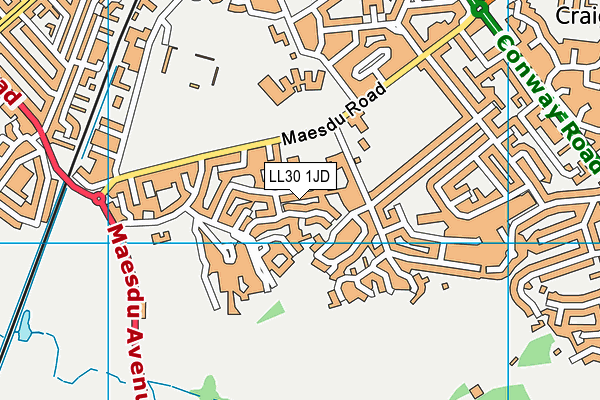 LL30 1JD map - OS VectorMap District (Ordnance Survey)