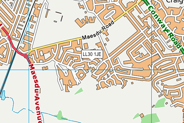 LL30 1JE map - OS VectorMap District (Ordnance Survey)