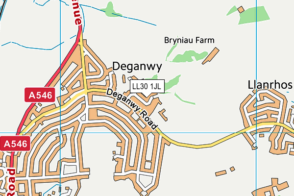 LL30 1JL map - OS VectorMap District (Ordnance Survey)