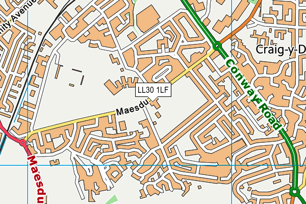 LL30 1LF map - OS VectorMap District (Ordnance Survey)