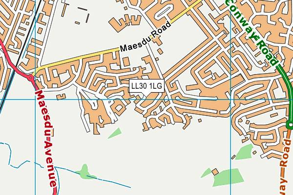 LL30 1LG map - OS VectorMap District (Ordnance Survey)