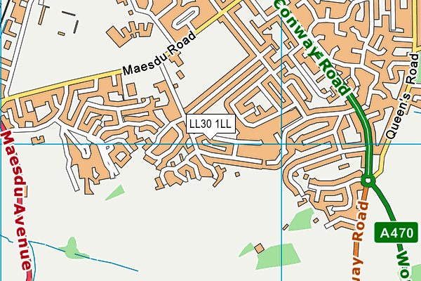 Blessed William Davies School map (LL30 1LL) - OS VectorMap District (Ordnance Survey)