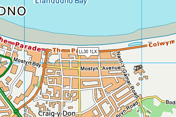 LL30 1LX map - OS VectorMap District (Ordnance Survey)