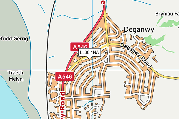 LL30 1NA map - OS VectorMap District (Ordnance Survey)