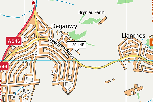 LL30 1NB map - OS VectorMap District (Ordnance Survey)