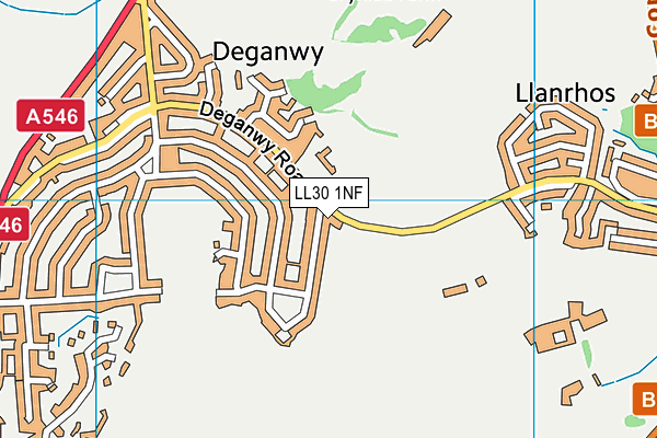 LL30 1NF map - OS VectorMap District (Ordnance Survey)