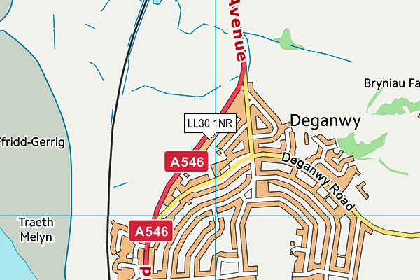 LL30 1NR map - OS VectorMap District (Ordnance Survey)