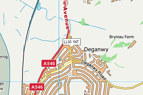 LL30 1NT map - OS VectorMap District (Ordnance Survey)