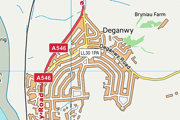 LL30 1PA map - OS VectorMap District (Ordnance Survey)