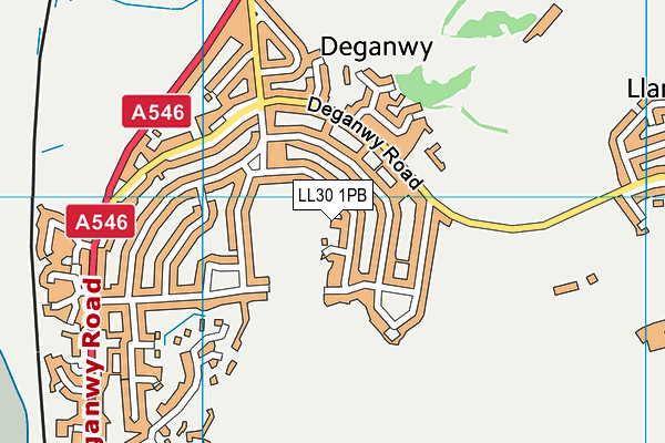 LL30 1PB map - OS VectorMap District (Ordnance Survey)