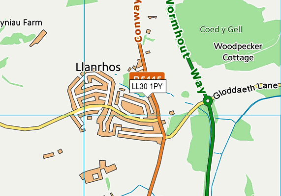 LL30 1PY map - OS VectorMap District (Ordnance Survey)