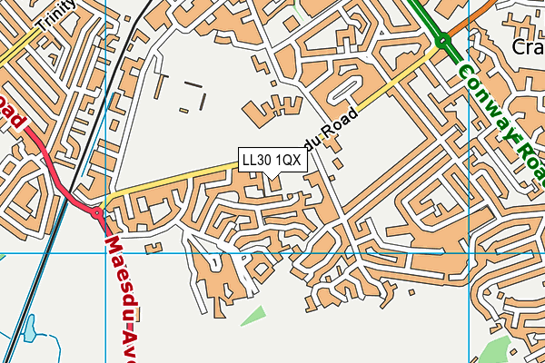 LL30 1QX map - OS VectorMap District (Ordnance Survey)