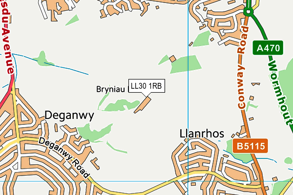 LL30 1RB map - OS VectorMap District (Ordnance Survey)