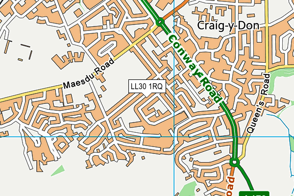 LL30 1RQ map - OS VectorMap District (Ordnance Survey)