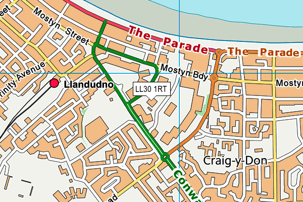 LL30 1RT map - OS VectorMap District (Ordnance Survey)