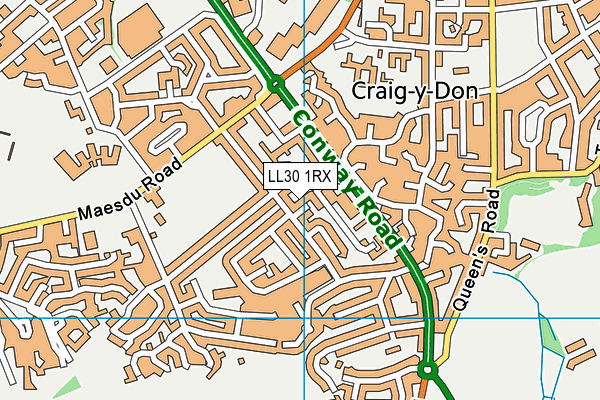 LL30 1RX map - OS VectorMap District (Ordnance Survey)