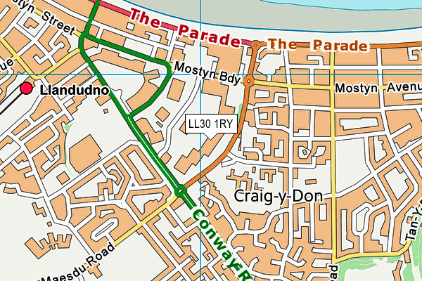 LL30 1RY map - OS VectorMap District (Ordnance Survey)