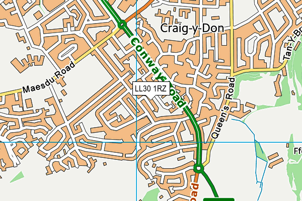 LL30 1RZ map - OS VectorMap District (Ordnance Survey)