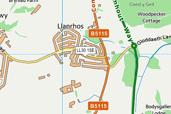 LL30 1SE map - OS VectorMap District (Ordnance Survey)