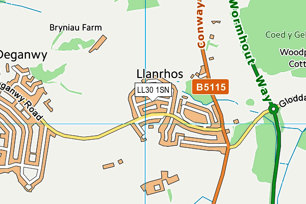 LL30 1SN map - OS VectorMap District (Ordnance Survey)