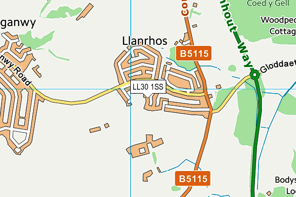 LL30 1SS map - OS VectorMap District (Ordnance Survey)