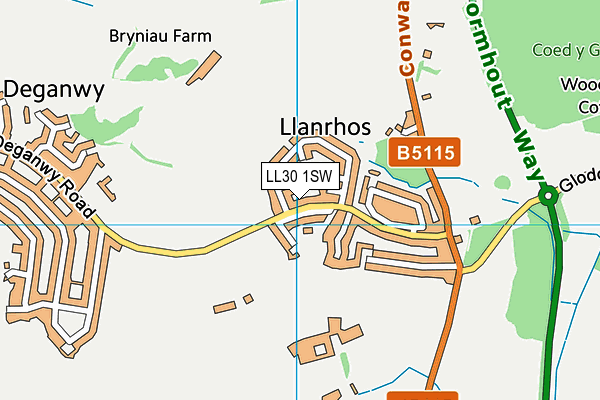 LL30 1SW map - OS VectorMap District (Ordnance Survey)