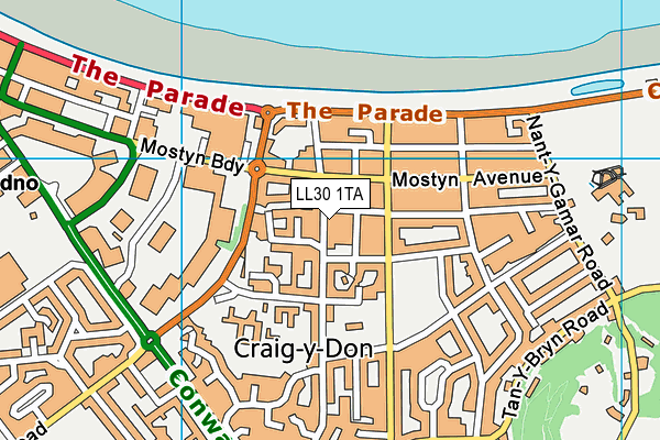 LL30 1TA map - OS VectorMap District (Ordnance Survey)