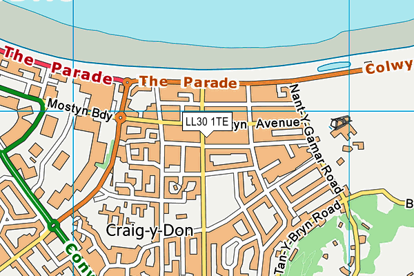 LL30 1TE map - OS VectorMap District (Ordnance Survey)