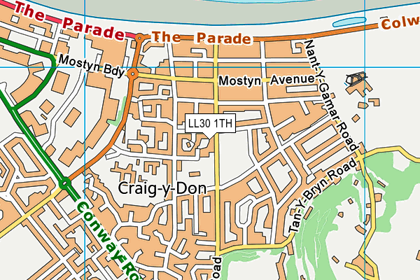 LL30 1TH map - OS VectorMap District (Ordnance Survey)