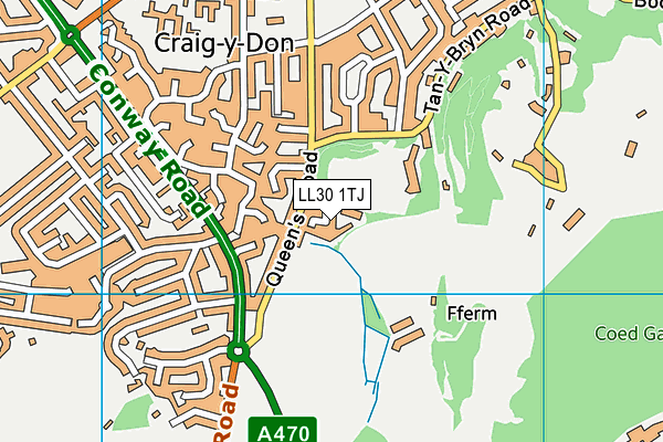 LL30 1TJ map - OS VectorMap District (Ordnance Survey)