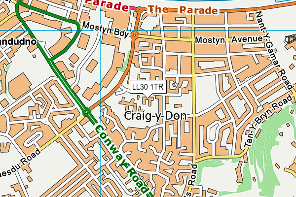 Ysgol Craig Y Don map (LL30 1TR) - OS VectorMap District (Ordnance Survey)