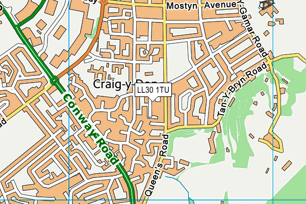 LL30 1TU map - OS VectorMap District (Ordnance Survey)