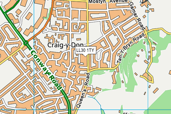 LL30 1TY map - OS VectorMap District (Ordnance Survey)