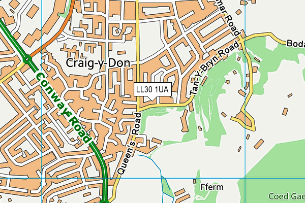 LL30 1UA map - OS VectorMap District (Ordnance Survey)