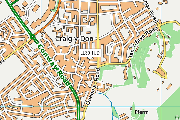 LL30 1UD map - OS VectorMap District (Ordnance Survey)