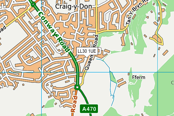 LL30 1UE map - OS VectorMap District (Ordnance Survey)