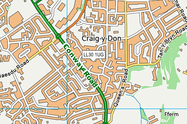 LL30 1UG map - OS VectorMap District (Ordnance Survey)