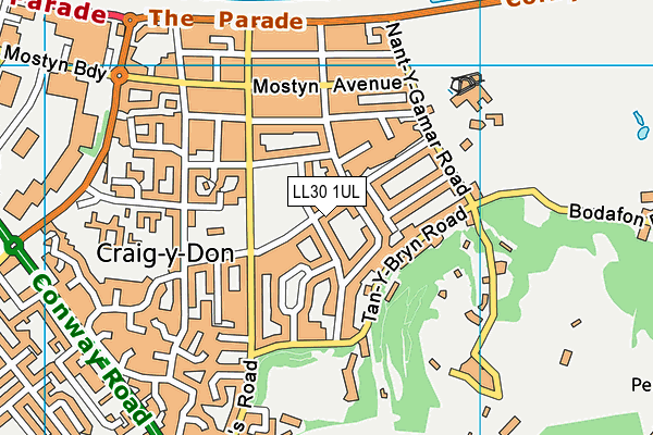 LL30 1UL map - OS VectorMap District (Ordnance Survey)