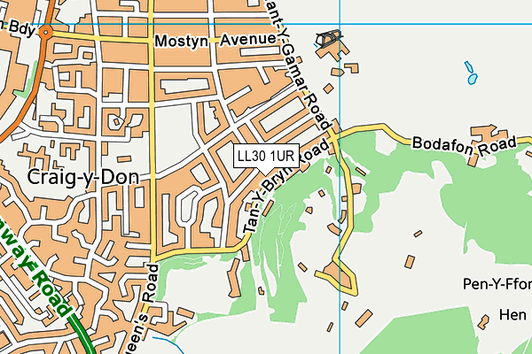 LL30 1UR map - OS VectorMap District (Ordnance Survey)