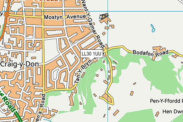 LL30 1UU map - OS VectorMap District (Ordnance Survey)