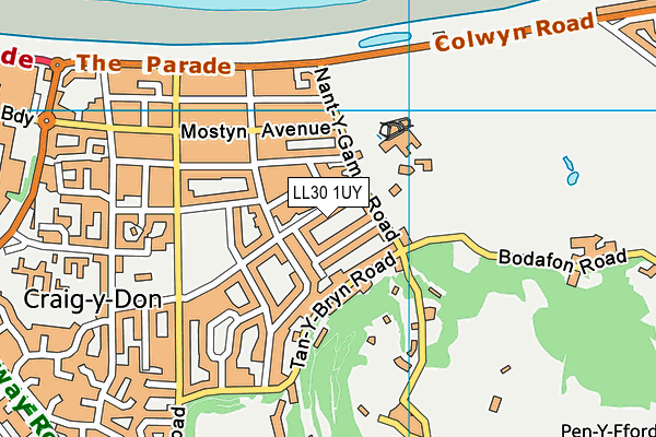 LL30 1UY map - OS VectorMap District (Ordnance Survey)